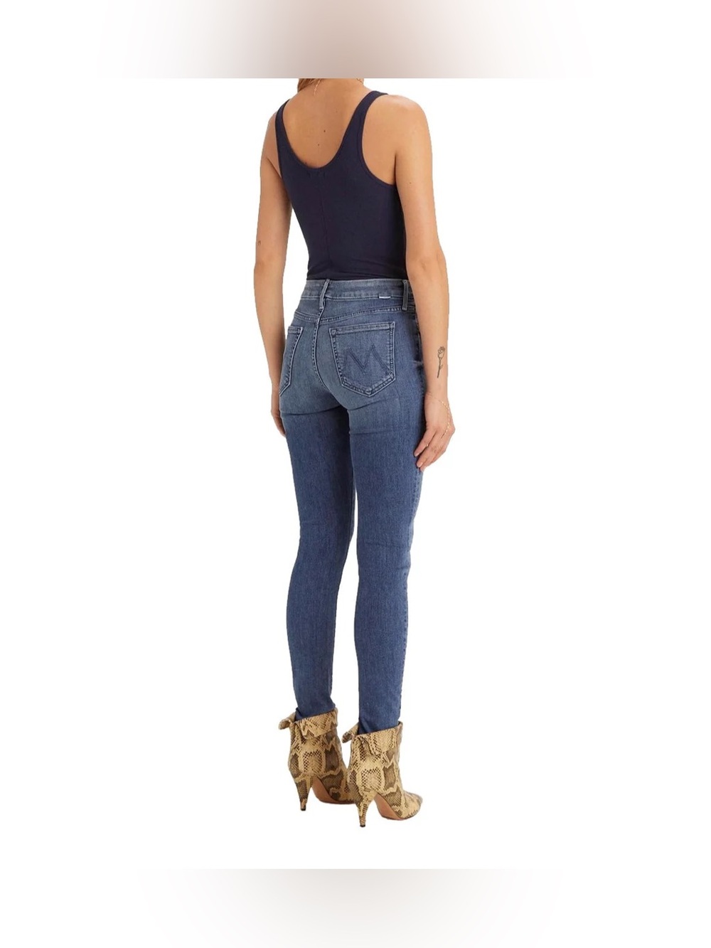 MOTHER The Looker Groovin Size 24 Denim Jeans Medium Wash Summer Girls Night - Picture 3 of 14